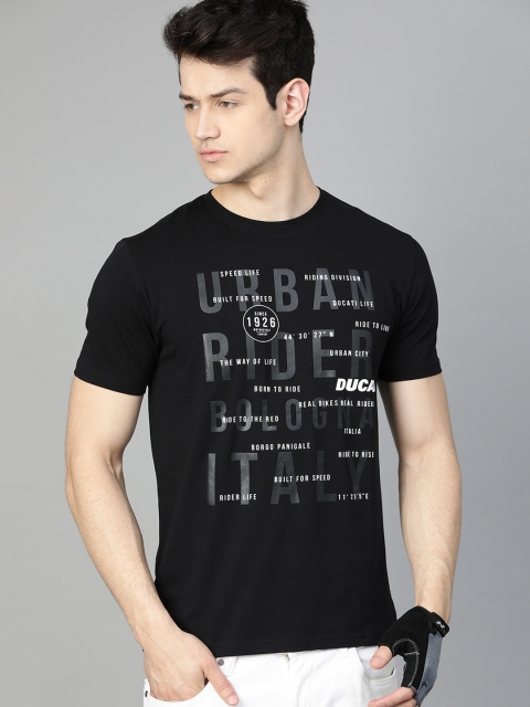 

Ducati Men Black Printed Round Neck T-shirt