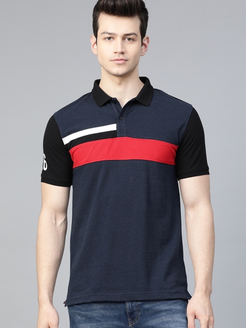 

Ducati Men Navy Blue Pure Cotton Striped Detail Polo Collar T-shirt