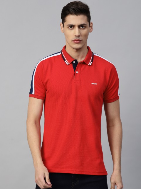 

Ducati Men Red Solid Polo Collar T-shirt