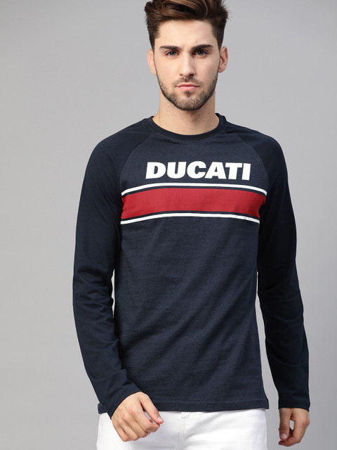 

Ducati Men Navy Blue Printed Round Neck T-shirt