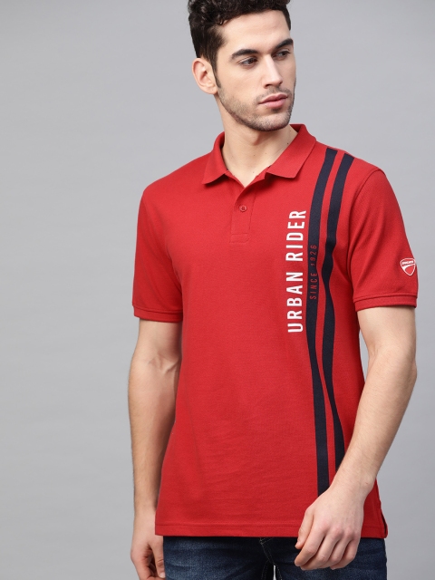 

Ducati Men Red Solid Polo Collar T-shirt