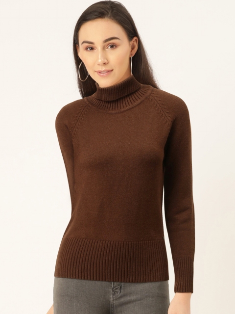 

Madame Women Brown Solid Pullover