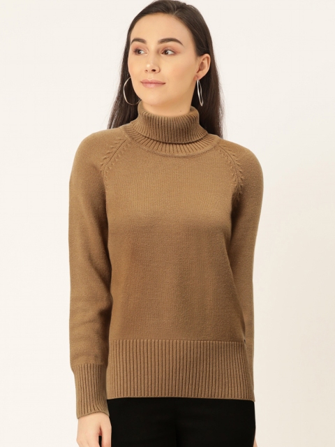 

Madame Women Brown Solid Pullover Sweater