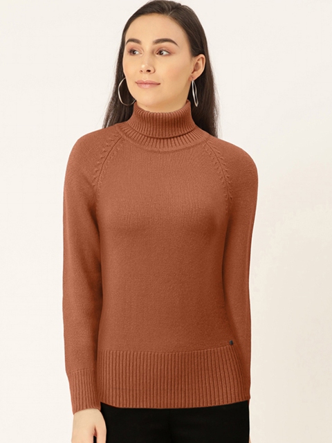 

Madame Women Brown Solid Pullover Sweater