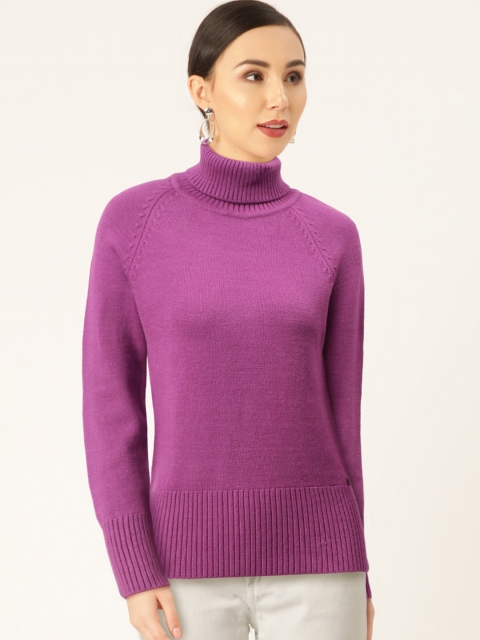 

Madame Women Purple Solid Pullover