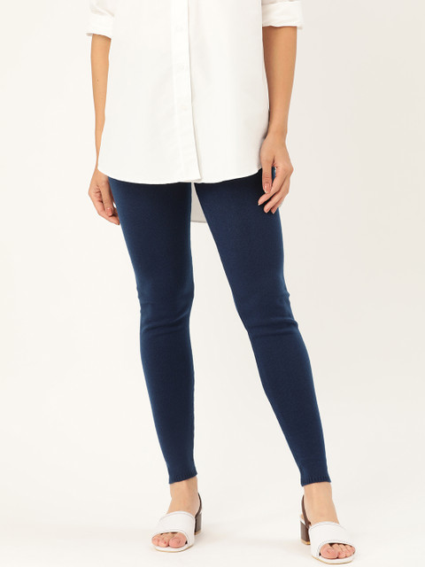 

Madame Women Navy Blue Solid Winter Leggings