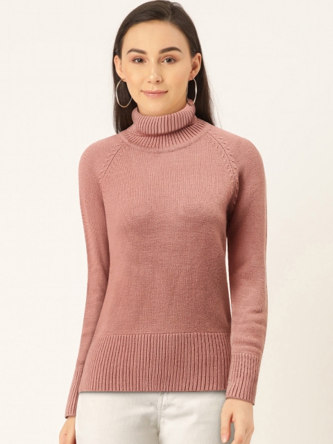 

Madame Women Pink Solid Pullover