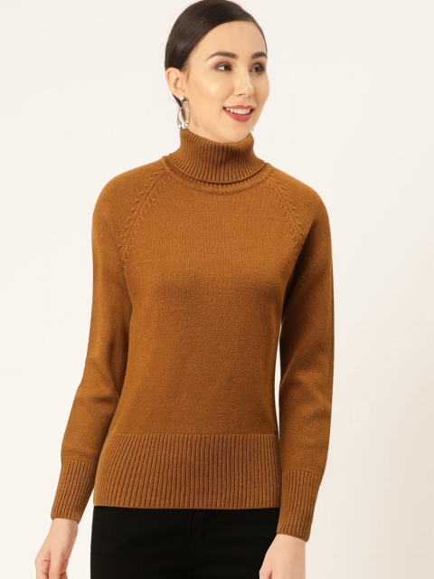 

Madame Women Brown Turtle Neck Pullover