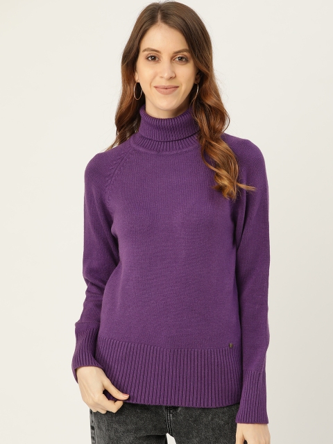 

Madame Women Purple Solid Pullover Sweater