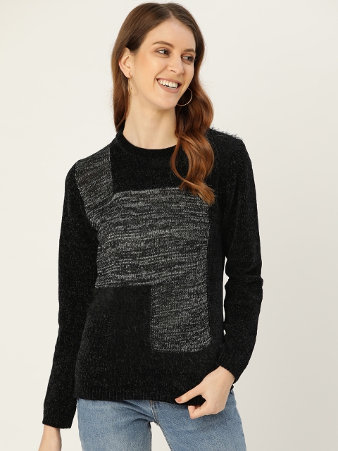 

Madame Women Black Shimmer Detail Pullover Sweater