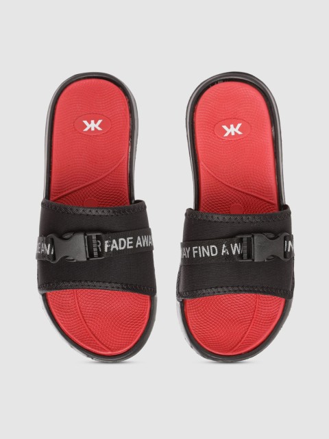 

Kook N Keech Men Black & Red Printed Sliders