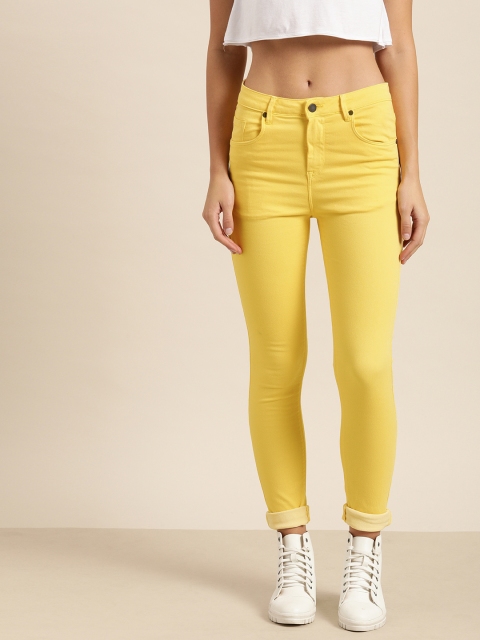 

Moda Rapido Women Yellow Skinny Fit High-Rise Clean Look Stretchable Jeans
