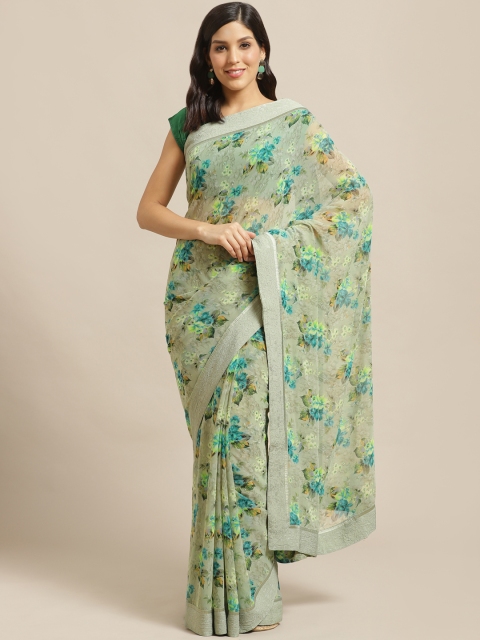 

Vishal Prints Grey & Blue Floral Print Saree