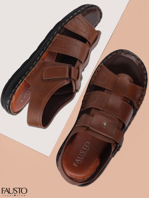 

FAUSTO Men Brown Comfort Sandals