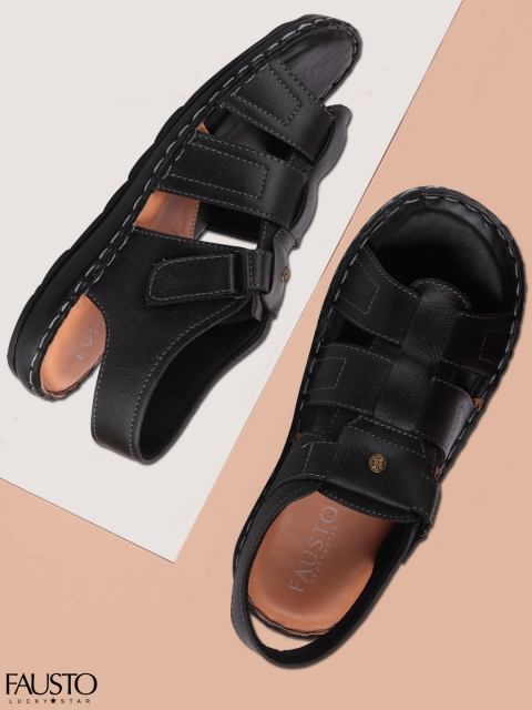 

FAUSTO Men Black Fisherman Sandals