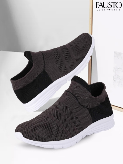 

FAUSTO Men Brown Slip-On Running Shoes