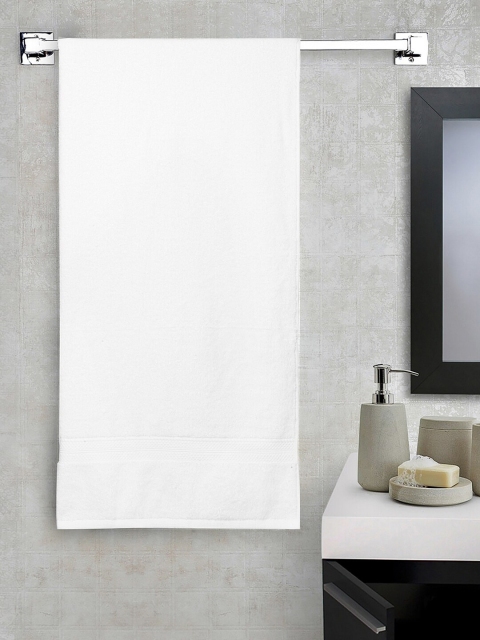 

SPACES Unisex White Solid 480 GSM Bath Towel