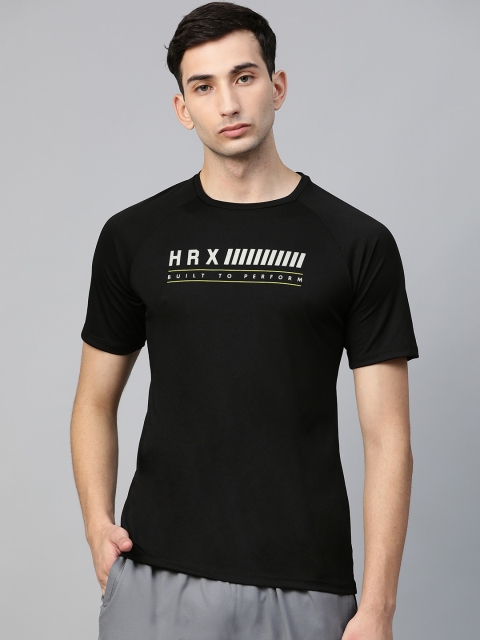 

HRX by Hrithik Roshan Men Jet Black Solid Rapid-Dry Antimicrobial Training T-shirt