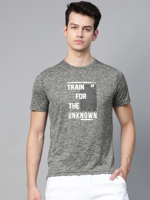 

HRX by Hrithik Roshan Men Grey Melange Solid Rapid-Dry Training T-shirt, Charcoal