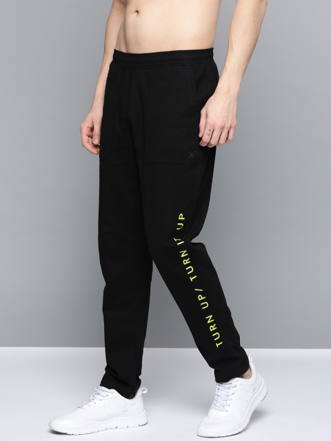 

HRX by Hrithik Roshan Men Jet Black Bio-Wash Antimicrobial Lifestyle Track Pants