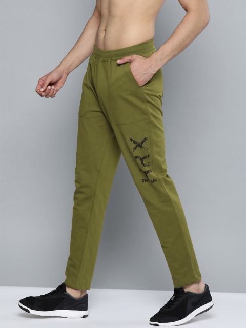 

HRX by Hrithik Roshan Men Avocado Regular Fit Bio-Wash Antimicrobial Lifestyle Track Pants, Olive