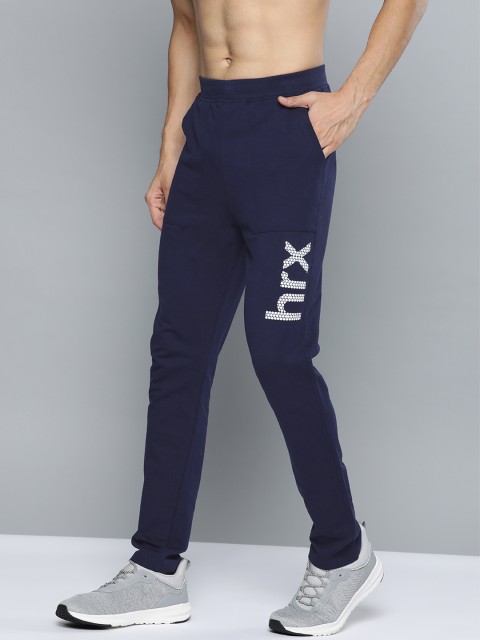 

HRX by Hrithik Roshan Men Medieval Blue Solid Bio-Wash Antimicrobial Lifestyle Track Pants, Navy blue