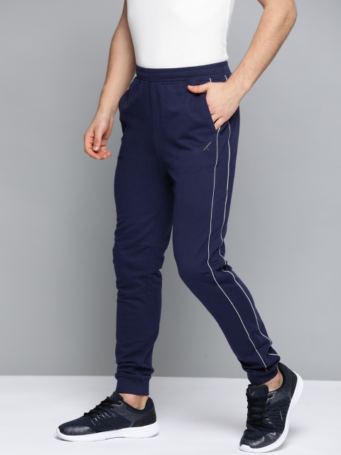 

HRX by Hrithik Roshan Men Blue Solid Slim Fit Bio-Wash Antimicrobial Lifestyle Joggers, Navy blue