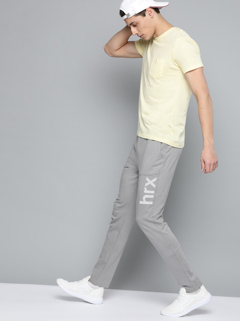 

HRX by Hrithik Roshan Men Grey Solid Bio-Wash Antimicrobial Lifestyle Track Pants
