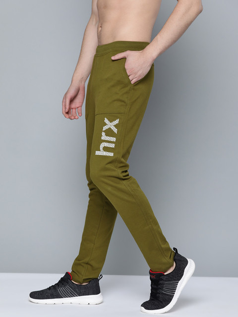 

HRX by Hrithik Roshan Men Avocado Regular Bio-Wash Antimicrobial Lifestyle Track Pants, Olive
