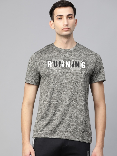 

HRX by Hrithik Roshan Men Grey Melange Solid Melange Running T-shirt