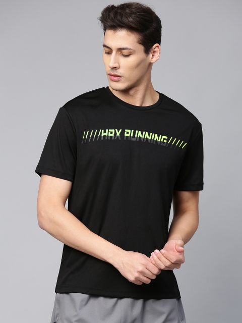 

HRX by Hrithik Roshan Men Jet Black Solid Rapid-Dry Running T-shirt