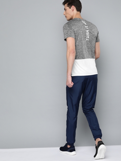 

HRX by Hrithik Roshan Men Grey Melange Printed Back Running T-shirt