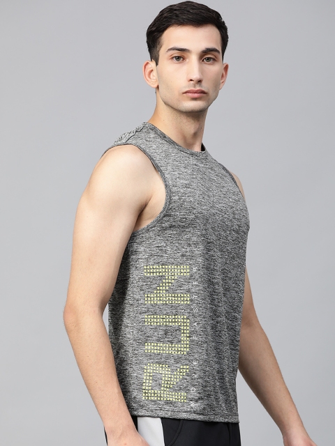 

HRX by Hrithik Roshan Men Grey Melange Solid Melange Running T-shirt, Charcoal