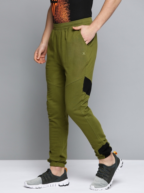 

HRX by Hrithik Roshan Men Avocado Solid Regular Fit Bio-Wash Lifestyle Joggers, Olive
