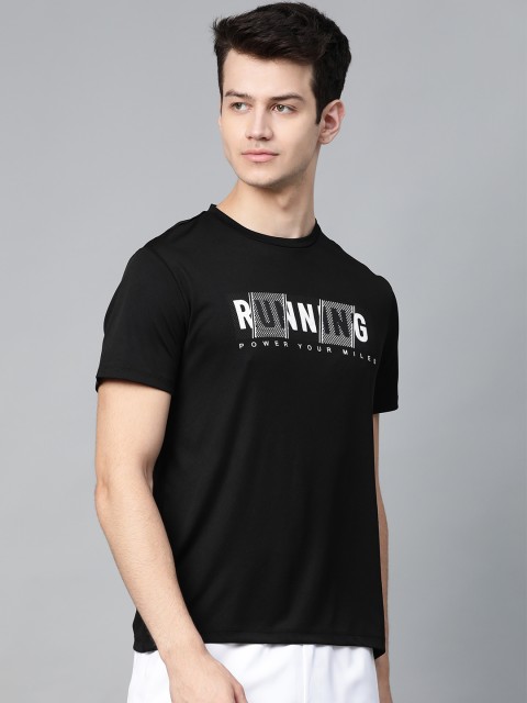 

HRX by Hrithik Roshan Men Jet Black Solid Rapid-Dry Running T-shirt