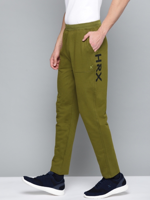 

HRX by Hrithik Roshan Men Avocado Solid Bio-Wash Antimicrobial Lifestyle Track Pants, Green