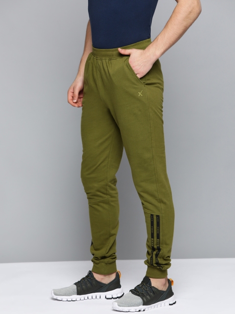 

HRX by Hrithik Roshan Men Avocado Solid Slim Fit Bio-Wash Antimicrobial Lifestyle Joggers, Olive