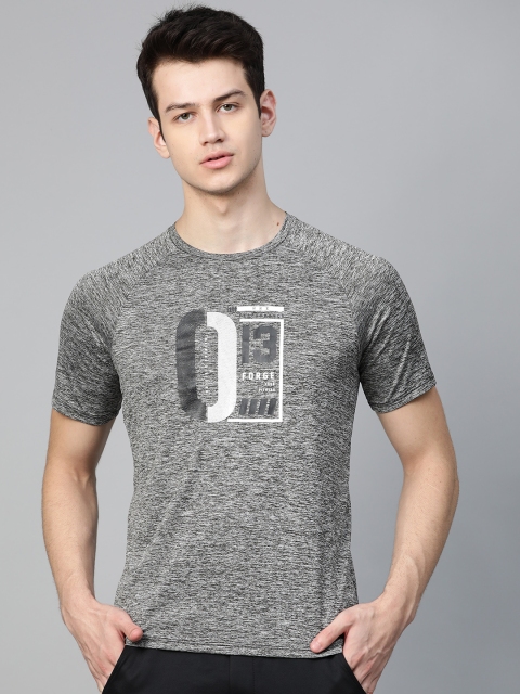 

HRX by Hrithik Roshan Men Grey Melange Solid Rapid-Dry Training T-shirt