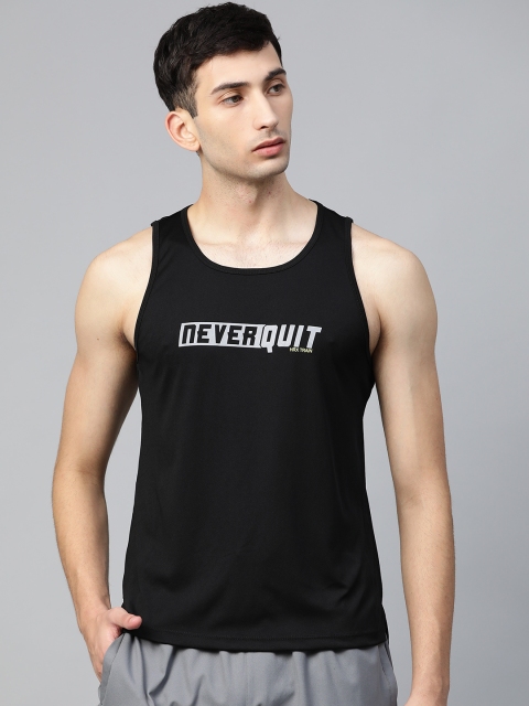 

HRX by Hrithik Roshan Men Jet Black Solid Rapid-Dry Antimicrobial Training T-shirt
