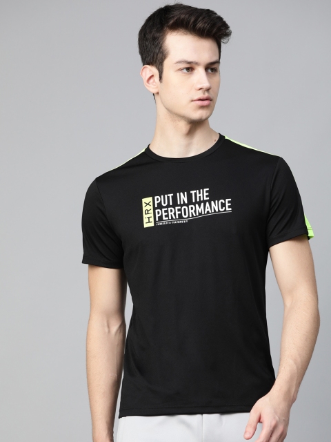 

HRX by Hrithik Roshan Men Jet Black Solid Rapid-Dry Antimicrobial Training T-shirt