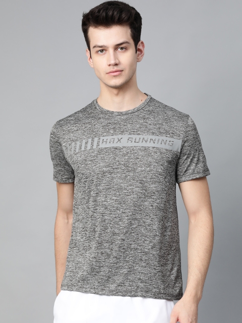 

HRX by Hrithik Roshan Men Grey Melange Solid Melange Running T-shirt