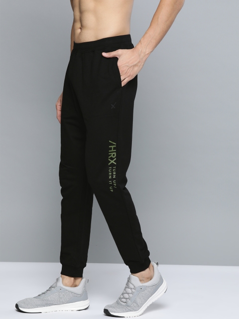 

HRX by Hrithik Roshan Black Solid Regular Fit Bio-Wash Antimicrobial Lifestyle Track Pants