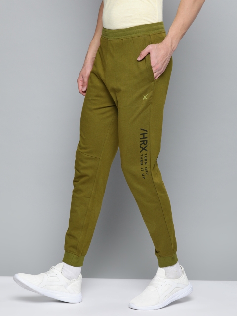 

HRX by Hrithik Roshan Men Avocado Solid Bio-Wash Antimicrobial Lifestyle Joggers, Olive