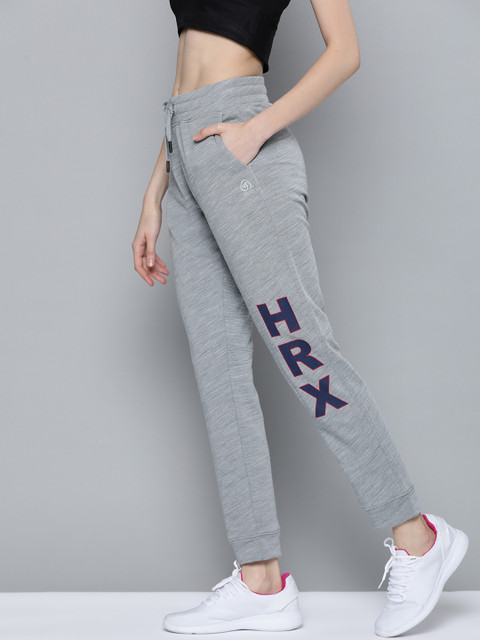 

HRX by Hrithik Roshan Women Grey Solid Slim Fit Wool Blend Antimicrobial Running Joggers