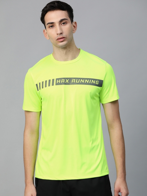 

HRX by Hrithik Roshan Men Lime Sherbet Solid Rapid-Dry Running T-shirt, Fluorescent green
