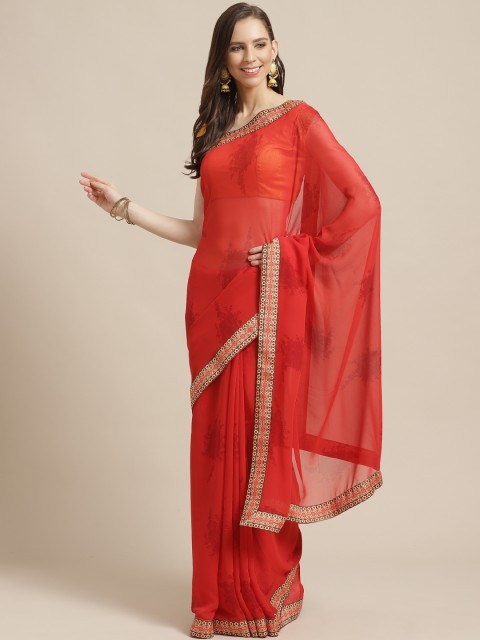 

KALINI Red Floral Printed Saree