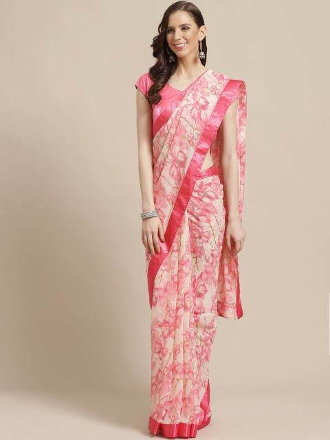 

KALINI Pink Floral Printed Saree