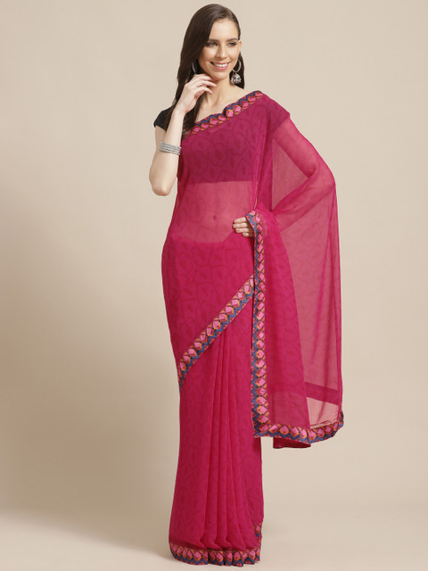 

KALINI Pink Ethnic Printed Saree