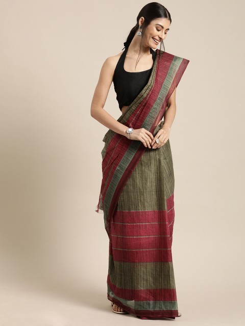 

Mitera Charcoal Grey & Pink Pure Cotton Printed Kanjeevaram Saree