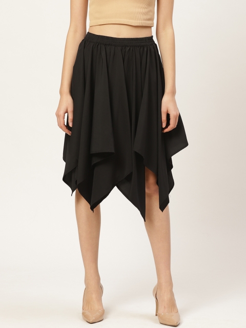 

Darzi Women Black Solid Asymmetric Flared Skirt